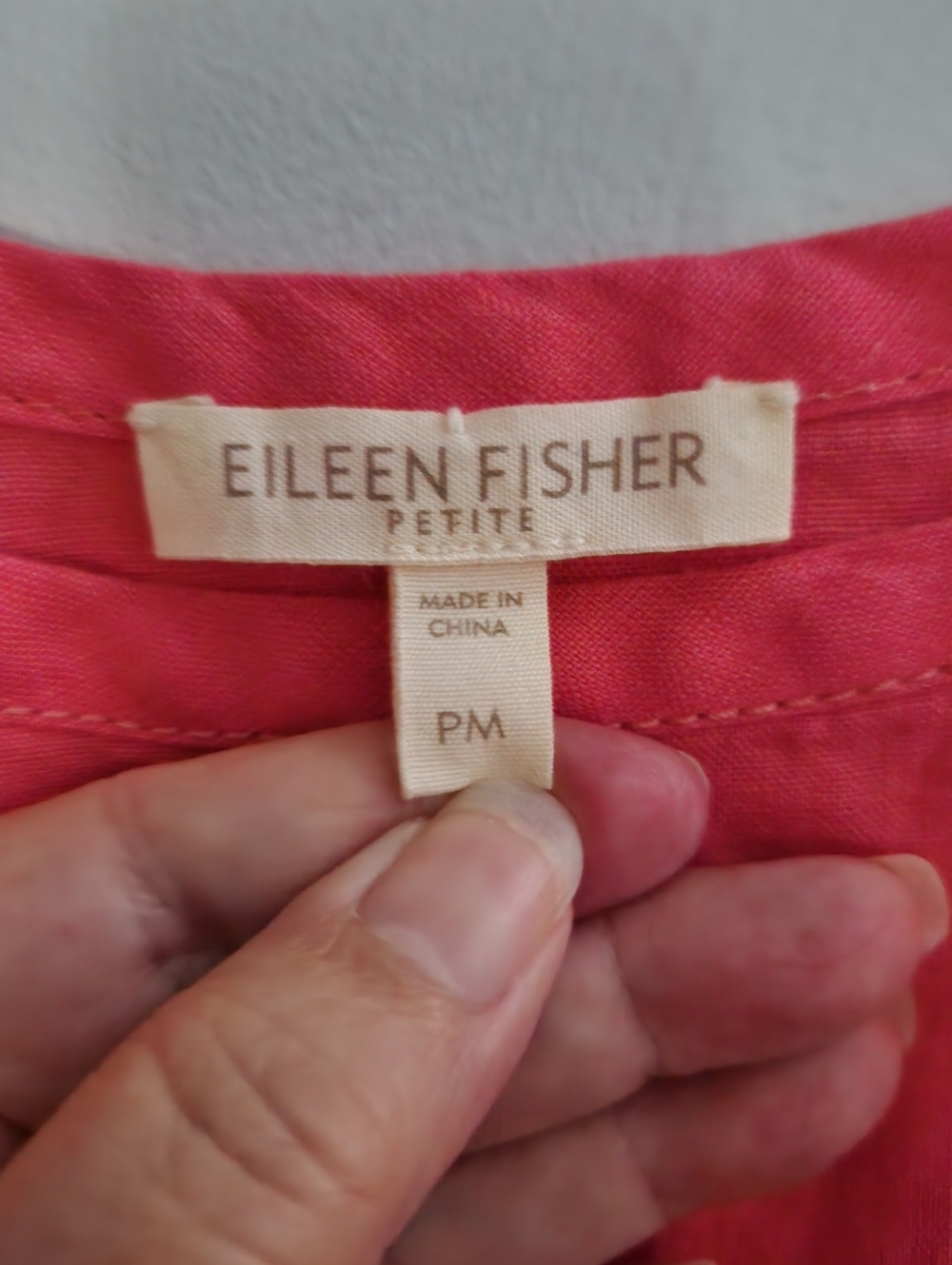 Eileen Fisher Salmon Pink Organic Linen Dress Adjustable Straps - Picture 4 of 5
